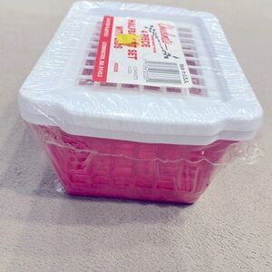 Vintage United Plastics Checkmate 4 Piece Storage System Basket Set With Lids !!